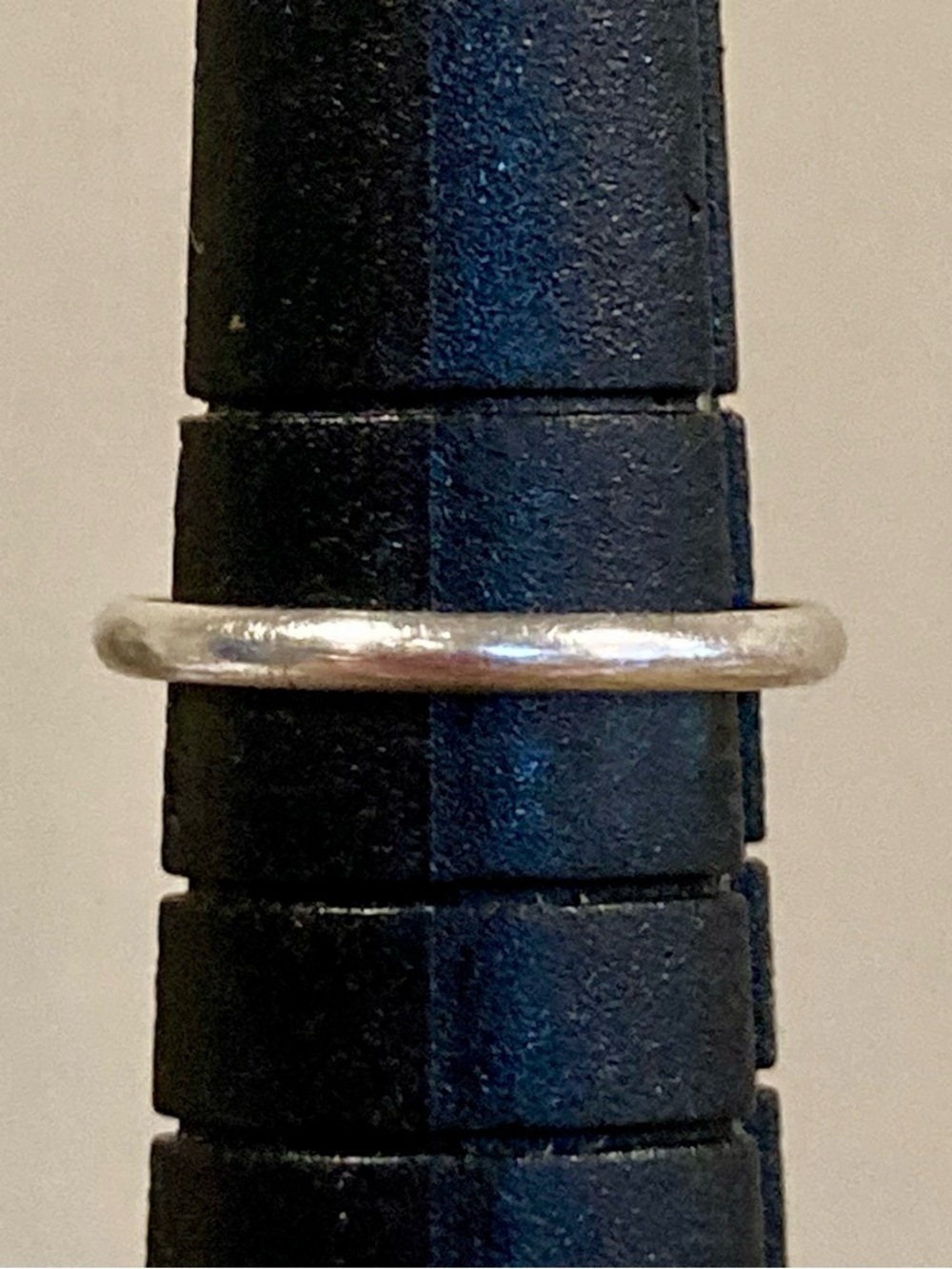 Super Tiny Silver Tone Ring with Turquoise Colored Center • Size 2.25 - Picture 5 of 16